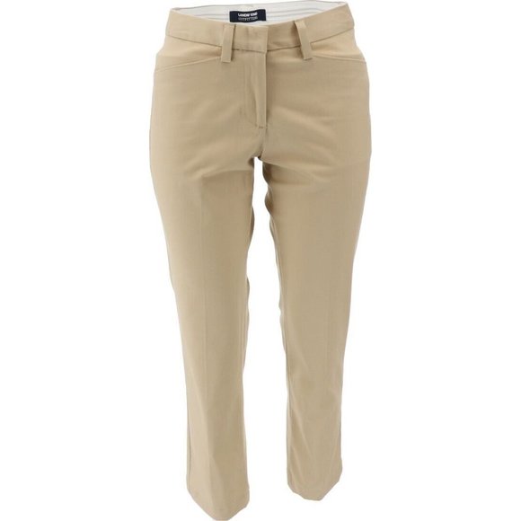 NWT LANDS' END STRAIGHT FIT PLAIN FRONT BOOT CUT CHINO PANTS DESERT KHAKI 0 - Picture 1 of 9